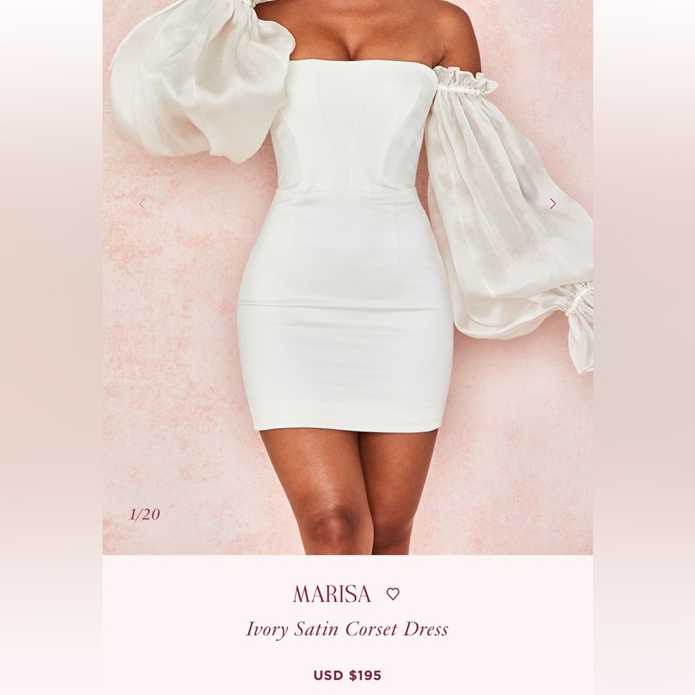 House of CB Ivory Satin Corset Dress